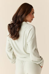 Felicia Cloud Fleece Half Zip in Mist