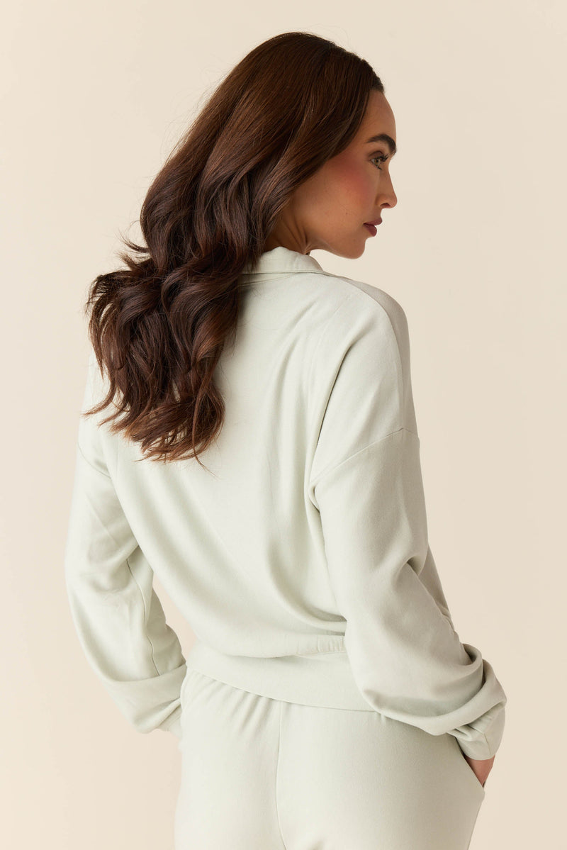 Felicia Cloud Fleece Half Zip in Mist