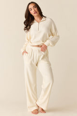 Felicia Cloud Fleece Half Zip in Meringue