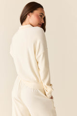 Felicia Cloud Fleece Half Zip in Meringue