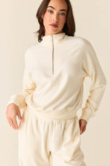 Felicia Cloud Fleece Half Zip in Meringue