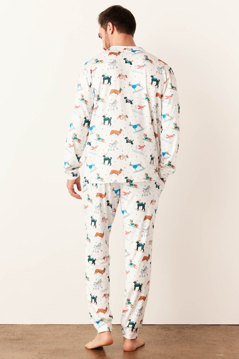 Adam Cloud Jersey Henley Set in Aprés Pups
