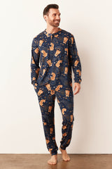 Adam Cloud Jersey Henley Set in Cosmic Jungle