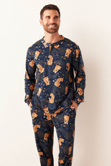 Adam Cloud Jersey Henley Set in Cosmic Jungle
