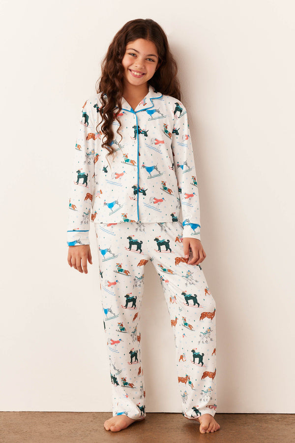 Alex Cloud Jersey Tween PJ Set in Aprés Pups