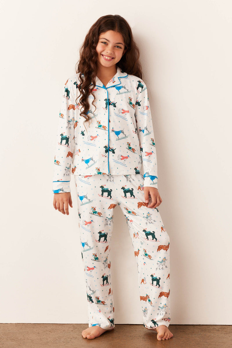Alex Cloud Jersey Tween PJ Set in Aprés Pups
