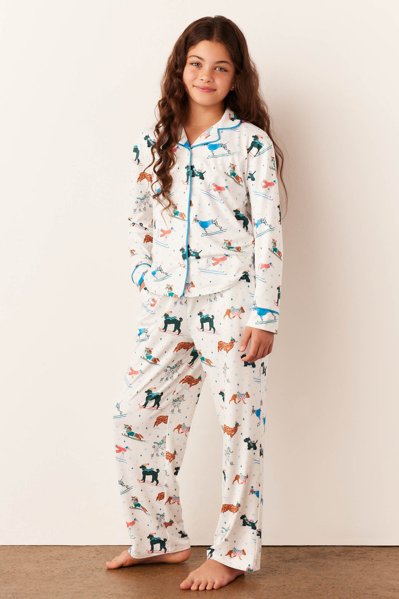 Alex Cloud Jersey Tween PJ Set in Aprés Pups