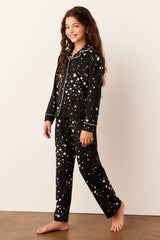 Alex Cloud Jersey Tween PJ Set in Black Stars