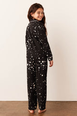 Alex Cloud Jersey Tween PJ Set in Black Stars