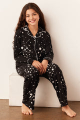 Alex Cloud Jersey Tween PJ Set in Black Stars
