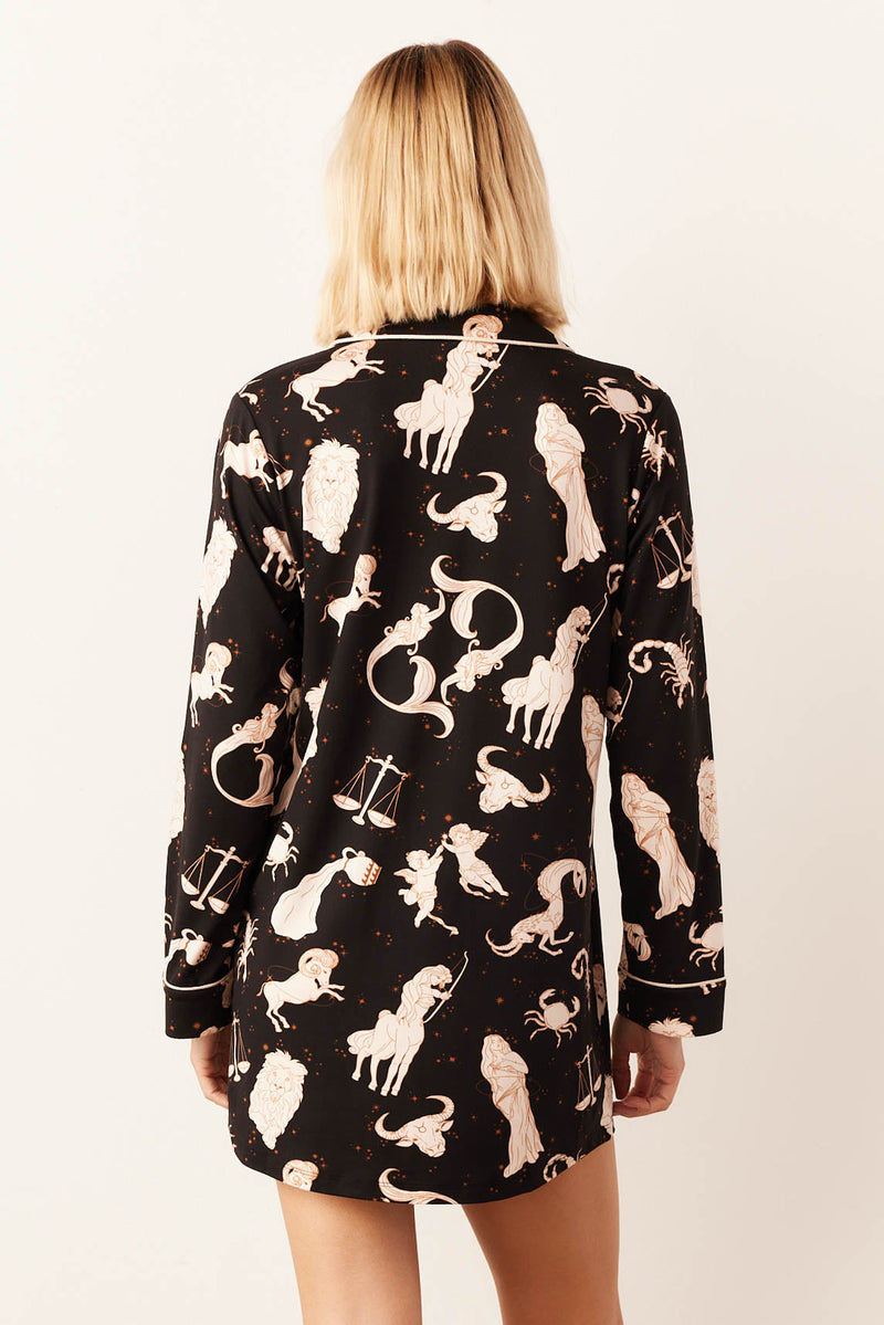 Kara Cloud Jersey Boyfriend Shirt in Zodiac