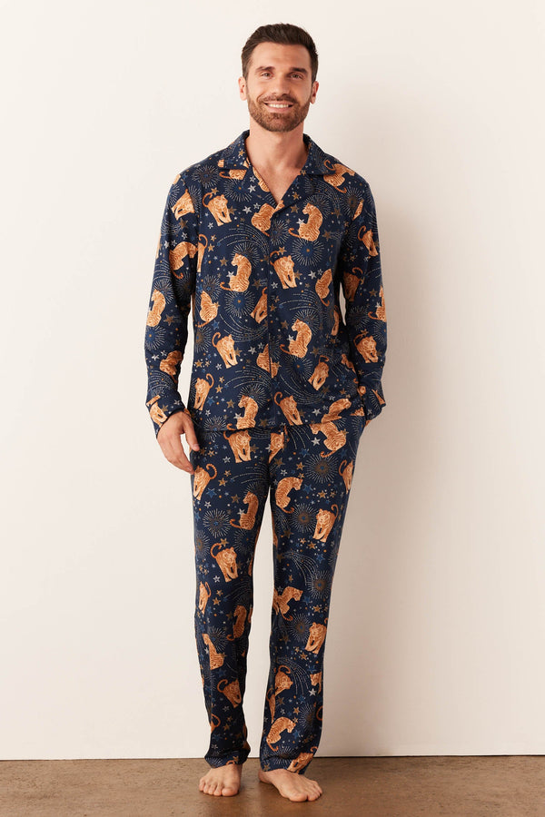 Noah Cloud Jersey PJ Set in Cosmic Jungle