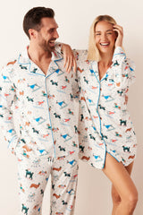Noah Cloud Jersey PJ Set in Aprés Pups
