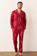 Noah Cloud Jersey PJ Set in Red Stars