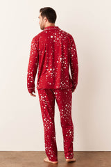 Noah Cloud Jersey PJ Set in Red Stars