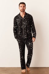 Noah Cloud Jersey PJ Set in Black Stars