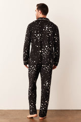 Noah Cloud Jersey PJ Set in Black Stars