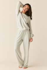 Sofia Cloud Fleece Wide Leg in Mist