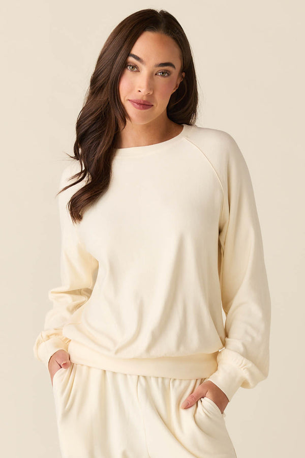 Kennedy Cloud Fleece Sweatshirt in Meringue