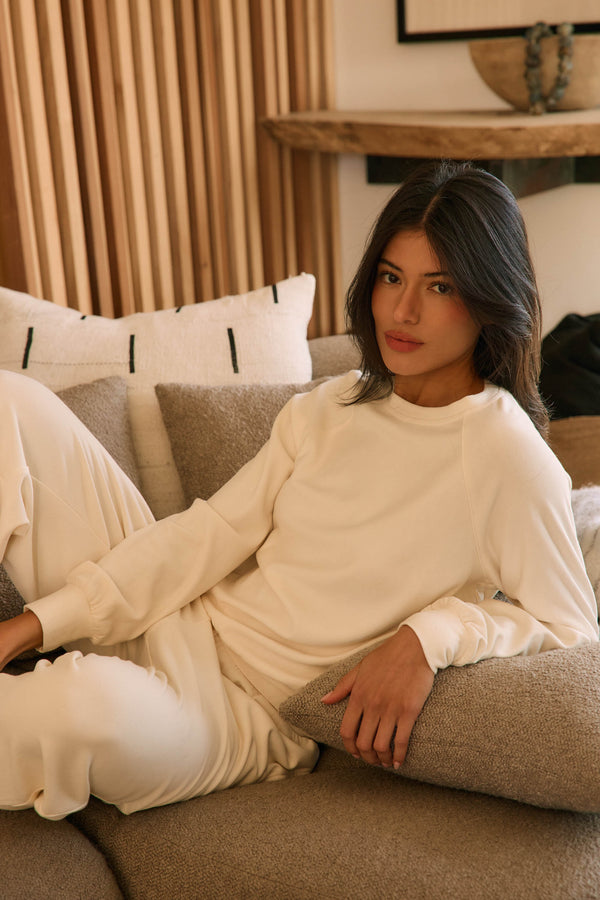 Kennedy Cloud Fleece Sweatshirt in Meringue