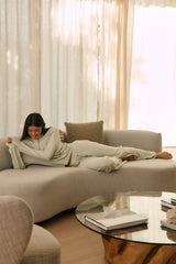Sofia Cloud Fleece Wide Leg in Mist
