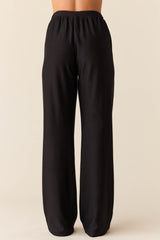 Sofia Cloud Fleece Wide Leg in Noire