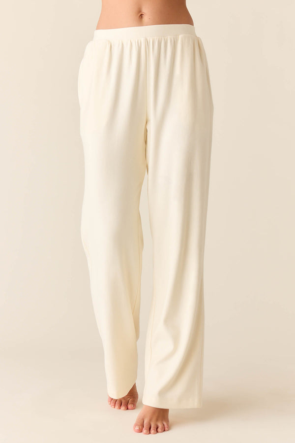 Sofia Cloud Fleece Wide Leg in Meringue
