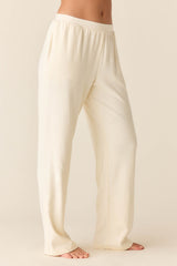 Sofia Cloud Fleece Wide Leg in Meringue