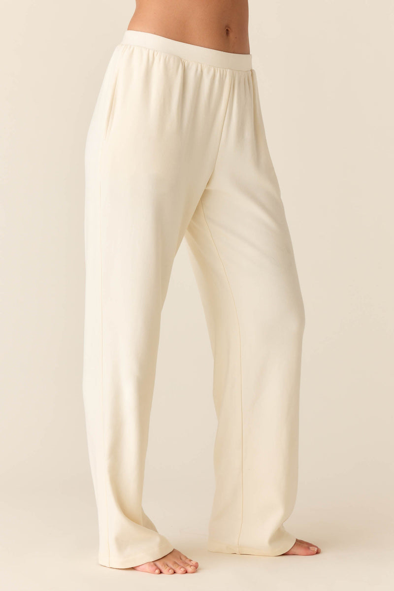 Sofia Cloud Fleece Wide Leg in Meringue