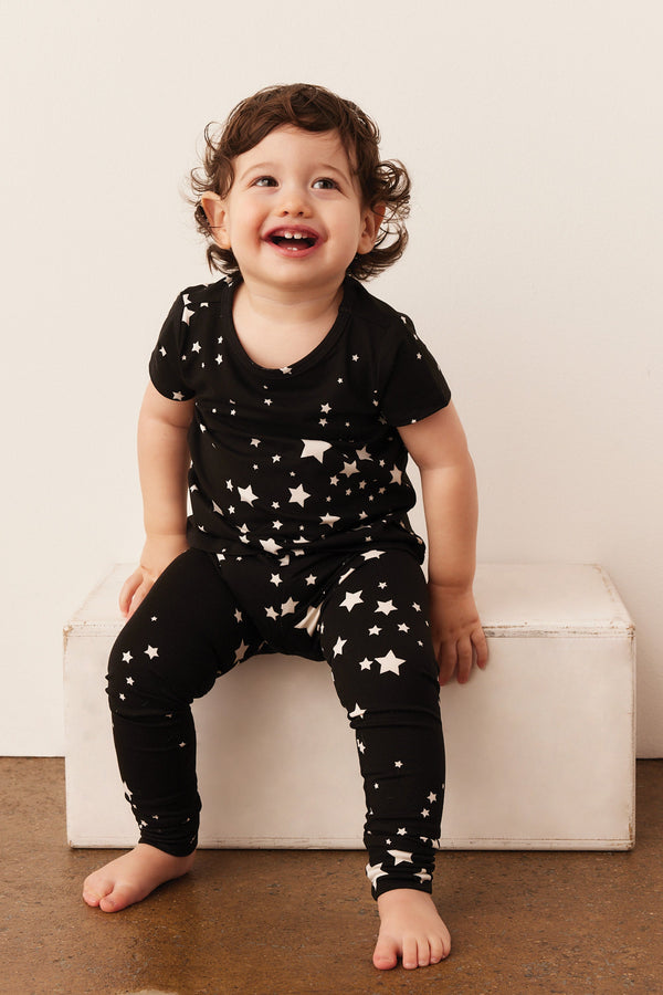 Viv Cloud Jersey Kids Set in Black Stars