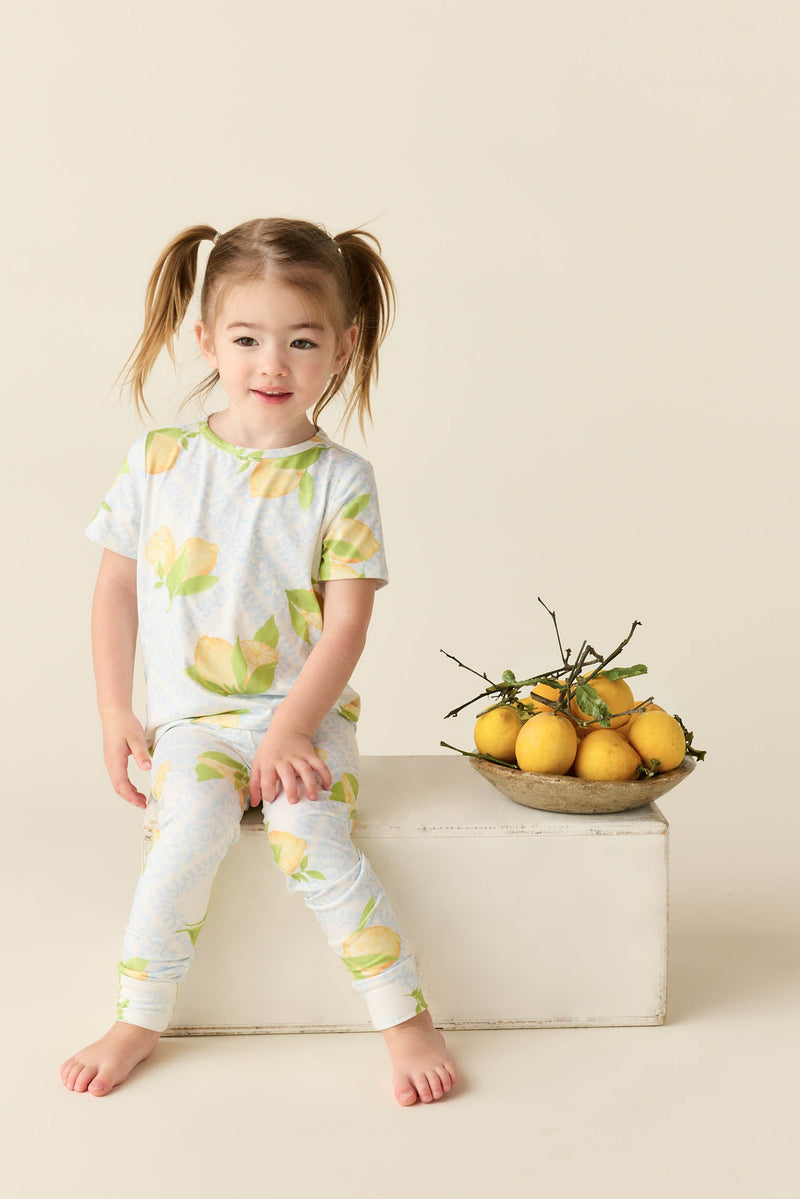 Viv Cloud Jersey Kids Set in Lemon Spritz