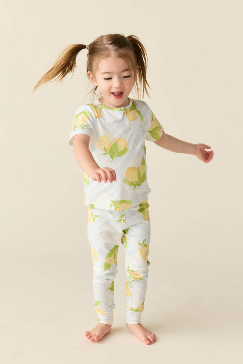 Viv Cloud Jersey Kids Set in Lemon Spritz