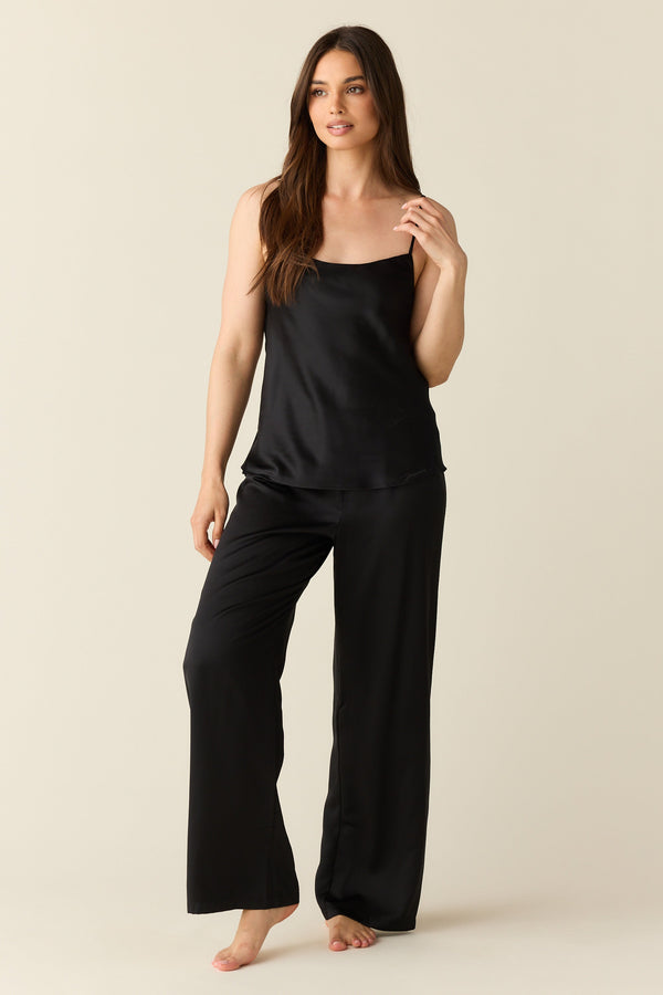 Sienna Luxe Satin Cami Set in Black