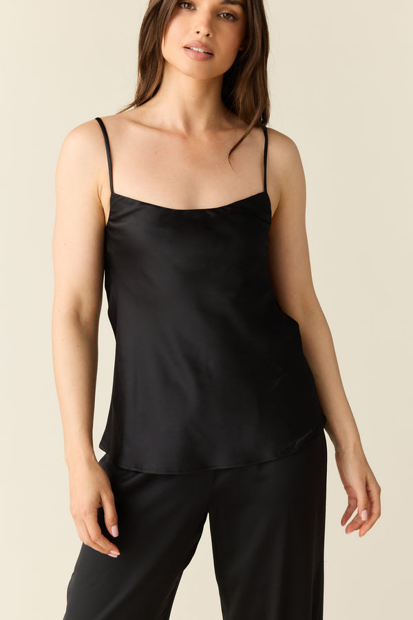 Sienna Luxe Satin Cami Set in Black