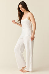 Sienna Luxe Satin Cami Set in Blanc