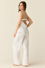 Sienna Luxe Satin Cami Set in Blanc