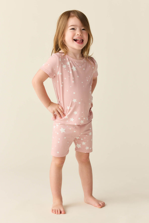 Wyatt Summer Jersey Kids Set in Blush Stars