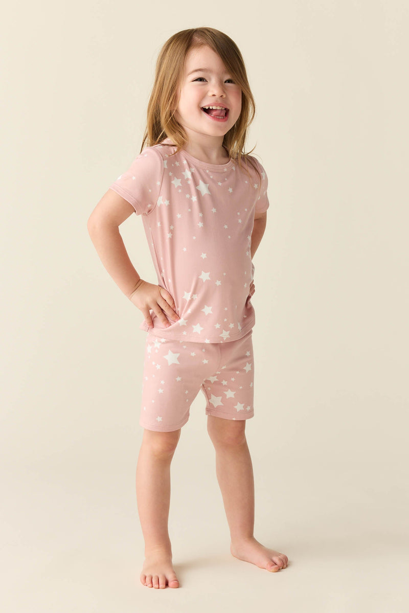 Wyatt Summer Jersey Kids Set in Blush Stars