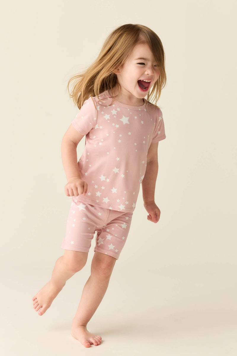 Wyatt Summer Jersey Kids Set in Blush Stars