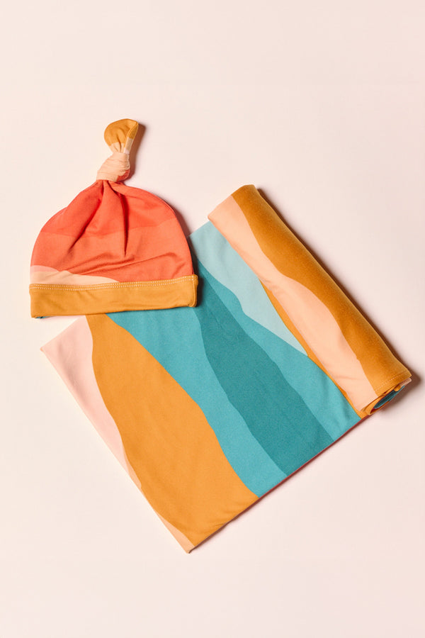 Swaddle & Beanie Cloud Jersey in Sunset