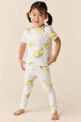 Viv Cloud Jersey Kids Set in Lemon Spritz