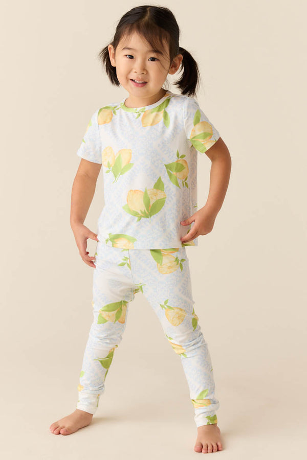 Viv Cloud Jersey Kids Set in Lemon Spritz